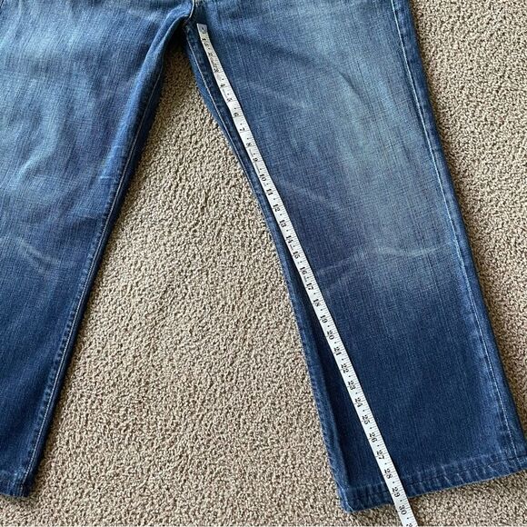 7 For All Mankind Button Fly Straight Leg Denim Jeans Men’s Hemmed Size 40x29 - Picture 9 of 10
